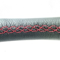 Volant de simulation de course en cuir microfibre, diamètre 330 mm, avec bande rouge et surpiqûres