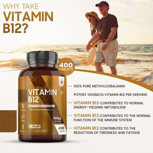 SUNI Factory Direct Vitamina <span class=keywords><strong>B12</strong></span> 1000mcg Tabletas recubiertas Suplemento dietético Vitamina B Complejo Vitamina <span class=keywords><strong>B12</strong></span> Tabletas Producto de salud - Product Image 4
