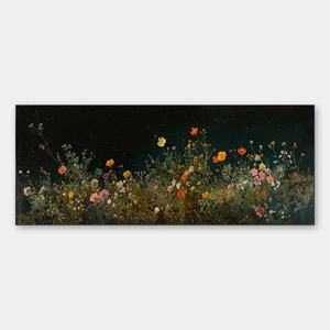 Peinture murale 3D abstraite de jardin nocturne, nature morte rose et orange, art floral acrylique peint à la main sur toile pour la maison, vente en gros - Product Image 5