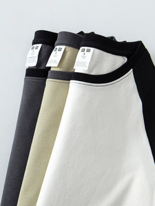 MT2598 <b>Tee</b> Shirts Manufacturer Custom Color Block 230 GSM 100% Cotton Unisex T-Shirts Raglan T-Shirts - Product Image 2