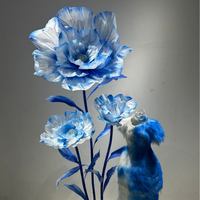 Vente en gros de fleurs géantes artificielles pour décoration de mariage Grandes fleurs Enchanteresse bleue grande taille en papier pour décoration de fête