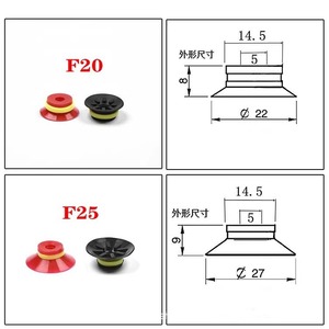 Ventouse à vide série F en caoutchouc silicone nervuré antidérapante avec buse annulaire pour accessoires d'automatisation de bras robotiques - Product Image 4