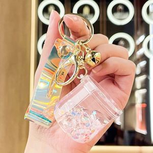 Acrylic Oil in Night Glow Water Cup Keychain Pendant Cute Car Jewelry <b>Floating</b> Sand Exquisite Bag Pendant - Product Image 6