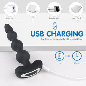 Control remoto personalizado Butt Plug Silicon Training Large Big Rubber Pearl Vibrating Enorme hecho en casa Extra Long <span class=keywords><strong>Anal</strong></span> Beads Vibrador para hombres - Product Image 4