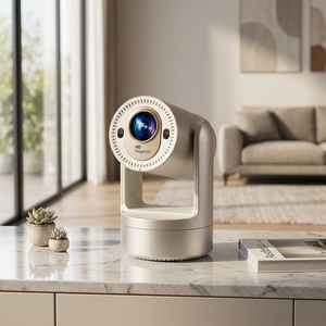 โปรเจคเตอร์พกพาอัจฉริยะ โปรเจคเตอร์แอนดรอยด์ แบตเตอรี่ในตัว 4K 200 ลูเมนส์ มินิโปรเจคเตอร์ WiFi BT 720P ชาร์จไฟได้ โฮมเธียเตอร์ - Product Image 1