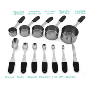 Ensemble de 12 cuillères et tasses à mesurer en acier inoxydable avec poignée magnétique et échelle de précision pour la pâtisserie - Product Image 3