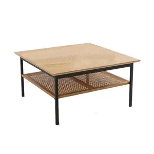 Nordic Rattan Coffee Table Living Room Solid Wood Square Coffee Table Corner Table Size Customized