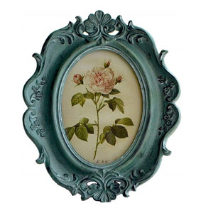 Moldura de imagem decorativa em resina, moldura vintage oval 4x6 antiguidade para fotos, exibição superior e parede - Product Image 1