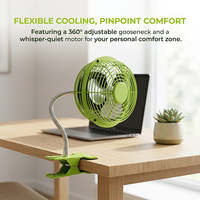 Ventilateur USB à pince tout métal de 6 pouces avec pales en aluminium, mini ventilateur de bureau portable pour le bureau et la maison, moteur DC silencieux sans balais