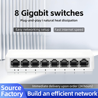 Tshield Switch Gigabit de 8 Puertos y 1000Mbps, RJ45, de Escritorio, Sin Administración, Plug & Play, Hub de Seguridad para Redes LAN Domésticas y de Oficina