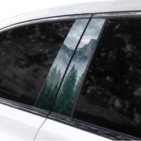 Vinilo Adhesivo Brillante Impermeable para Exterior de Auto, Diseño de Montaña Nevada Otoñal, Bosque Dorado, Decoración para Pilar B y Ventanas