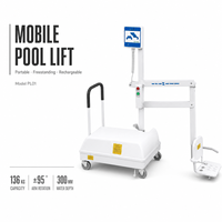 Chaise élévatrice mobile pour piscine pour personnes âgées et handicapées, capacité 136 kg, élévateur aquatique à batterie avec accoudoirs, pour centres de villégiature, maisons de retraite, spas
