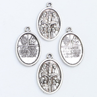 Cadeau religieux de 1 pouce Saint Via Crucis médaille schapulaire à 4 voies avec croix et colombe