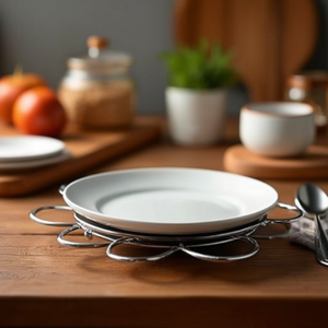 Metal Trivet (22cm) Polished Chrome 270821 - Product Image 3