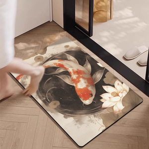 Alfombra de Baño con Diseño Floral, Rectangular, Absorbente, Antideslizante, de Secado Rápido, Estilo Moderno y Lujoso - Product Image 3