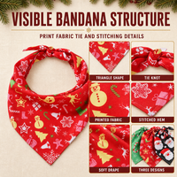 Nouveau design Bandana triangulaire pour chien Halloween Hiver Printemps Options d'impression rouge vert noir Coton Textile Logo personnalisé Vente en gros pour animaux de compagnie