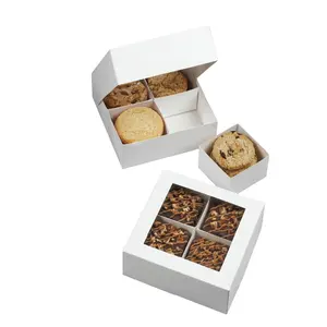 Custom size small white color christmas retail biscuit cookie Macaron gift box folding paper packaging box design