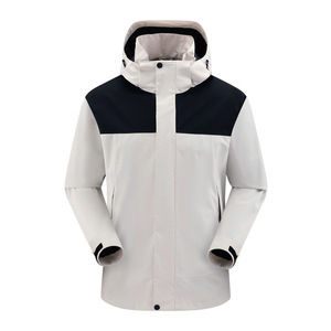 Windproof Jacket Unisex Solid Color Contrast With Inner Liner Winter Outdoor Workwear - Product Image 4