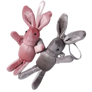复活节迷你兔子毛绒玩具多色花束小兔子娃娃吊坠钥匙扣用于礼品装饰