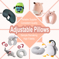Oreiller de voyage multifonctionnel transformable en peluche douce 2-en-1, coussin convertible pour le bureau, la sieste, la voiture, l'avion