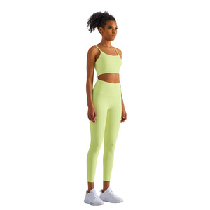 กางเกงเลกกิ้งสำหรับเล่นโยคะผ้าสแปนเด็กซ์เอวสูงแบบไม่มีสายรัดดันทรงสีล้วนสำหรับใส่ไปยิมกับกางเกงสไตล์20% - Product Image 5