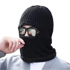 Pasamontañas de punto personalizado con imagen bordada en 3D, estilo balaclava de 2 orificios, gorro de esquí de cara completa para viajes de invierno - Product Image 3