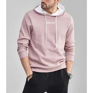 Sudadera con Capucha Personalizada de Algodón Liso, Estilo Urbano, Manga Larga, Deportiva, Informal, de Alta Calidad para Hombre - Product Image 1