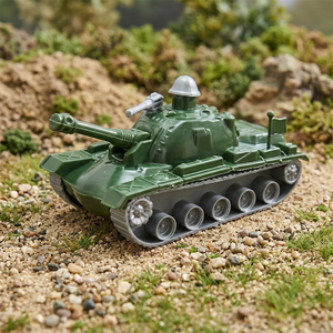 Tanque de Batalla Militar de Juguete para Niños, Aventura del Ejército, Juego de Imitación, Mini Tanque de Plástico Empaquetado en Malla - Product Image 3