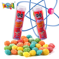 Fabrieksgroothandel Private Label OEM Aangepaste 50g Skittle-s type zure kauwgom in tube BRC ISO Fruit smaken Vegan kauwgom