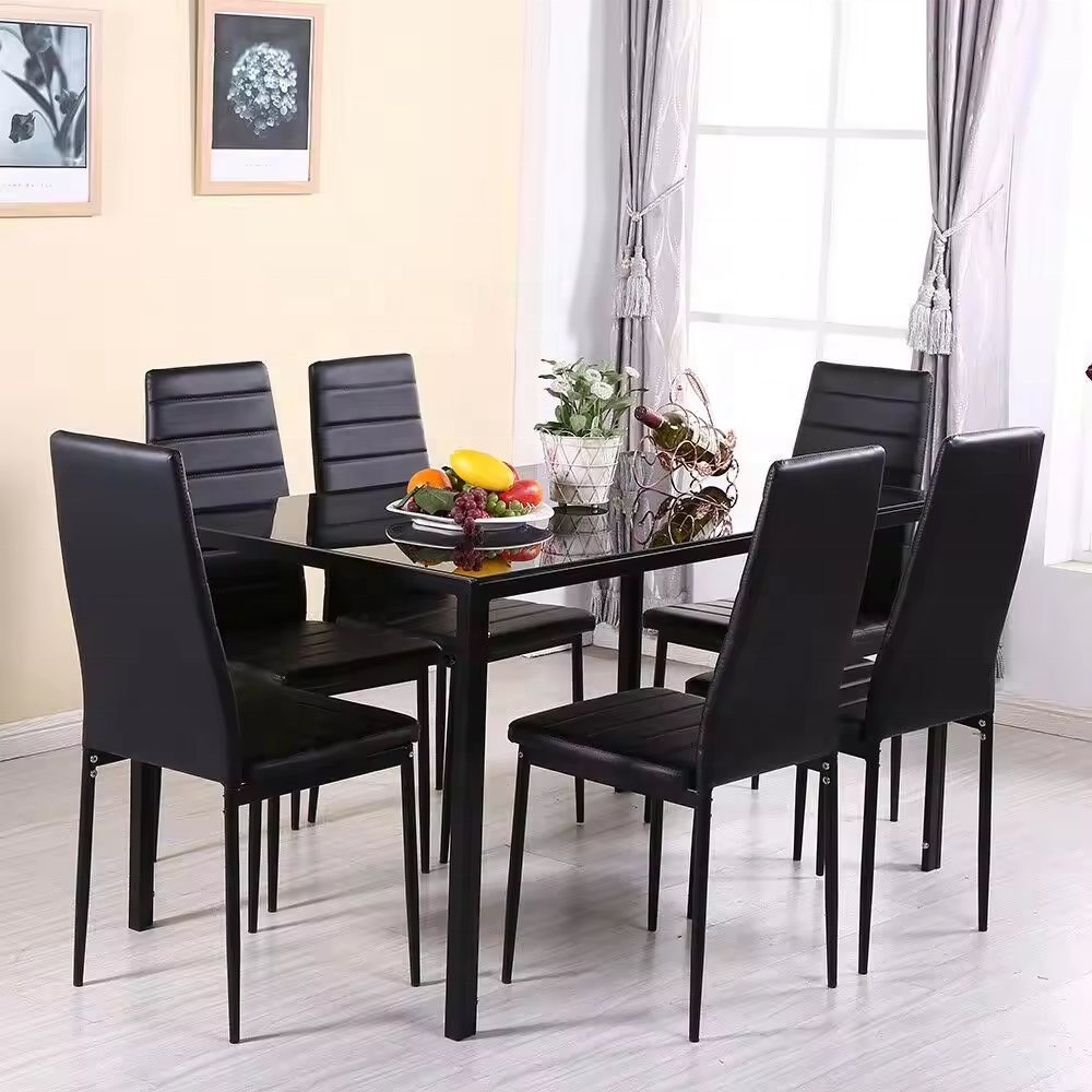 Seater Dining Table Glass Top Modern Design