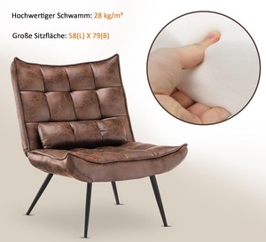 Chaise longue de lecture moderne rétro vintage chaise rembourrée coussin de taille chaise <span class=keywords><strong>inclinable</strong></span> pour le salon - Product Image 3