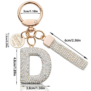 Colgante de Letra Inicial para Bolsos de Mujer y Niña, Brillante y Bonito, Adecuado para Colgar Cuerdas y Llevar Bolsos de Accesorios para Llaves de Coche - Product Image 2