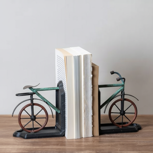 Sujetalibros de metal para bicicleta de latón AK en acabado multicolor, Juego de 2 sujetalibros de alta calidad para decoración Interior de mesa - Product Image 1