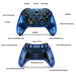 Bluetooth Dual Hall Joystick Wireless Game <b>Controller</b> Vibration Somatosensory Burst GamePad - Product Image 2
