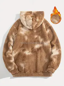 Sudadera con Capucha Unisex Extra Grande de Invierno, 100% Algodón Afelpado, Tie-Dye, Bordado de Letras, Bolsillo Personalizado - Product Image 2