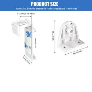 11 pièces support de <span class=keywords><strong>tringle</strong></span> à rideau en métal auto-adhésif durable Installation facile <span class=keywords><strong>sans</strong></span> perçage comprend des crochets de tige - Product Image 3
