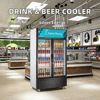 Réfrigérateur vertical de présentation pour bières, à porte unique, fabriqué en usine, 220V, armoire de boissons pour supermarché, pour le stockage de bières