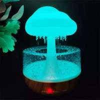 Humidificateur nuage de pluie en vente chaude, lumière 7 couleurs, goutte d'eau, aromathérapie, diffuseur ultrasonique, mini humidificateur en forme de champignon