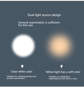 Nguồn ánh sáng kép y tế đèn pin thép không gỉ hiển thị điện với có thể sạc lại dẫn bóng đèn vàng & trắng bằng miệng học sinh Torch - Product Image 3