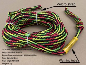 Cuerda de remolque de alta resistencia de 60 pies para 1-6 personas, para tubos remolcables, embarcaciones tipo banana, pontones, motos acuáticas y surf, de UHMWPE y PE - Product Image 2