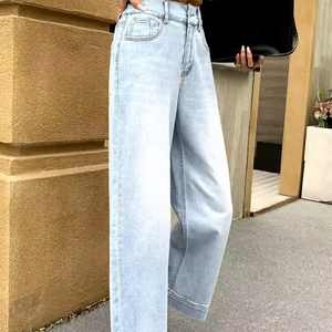 <strong>Plus</strong> <strong>Size</strong> Women's Light Blue High Waisted Wide Leg Grandma Jeans Regular Fit Elastic Fabric Non-Fading All-Season Casual <strong>Denim</strong> - Product Image 1