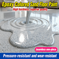 Offre Spéciale : Revêtement de Sol Époxy Écologique Haute Brillance à Base de Sable Coloré, Peinture Liquide Transparente Effet Pierre Imperméable pour Ciment Intérieur