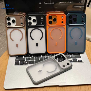 Custodia UNIGRACE per <span class=keywords><strong>iPhone</strong></span> 17 Pro Max/16/15/14/13/<span class=keywords><strong>12</strong></span>, con Ricarica Wireless Magnetica, Bordo Morbido in PC, Trasparente, Antiurto, Colore <span class=keywords><strong>Arancione</strong></span> - Product Image 2