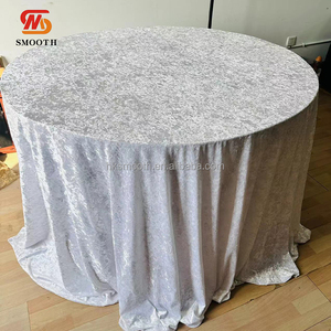 Falda de Mesa para Escenario de Boda de Tela de Seda Plisada, Personalizable, con 3 Pliegues y Cierre Magnético - Product Image 5