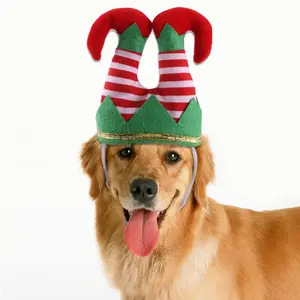 Leuke Grappige Kat En Hond Kerst Santa Elf Muts Huisdier Kerst Fancy Dress Broek Pijpen Hoed