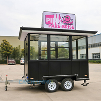 Chammp - Camion de cuisine mobile entièrement équipé, petit et portable, camionnette alimentaire, chariot de restauration rapide, remorque mobile pour café et pizza