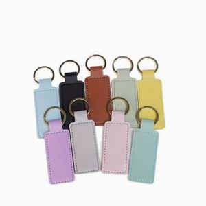Wholesale Pu Leather Keychain Rectangular <b>Key</b> <b>Ring</b> Cute Charm for <b>Keys</b> Stylish Concise <b>Bag</b> Pendant Customizable Gift - Product Image 4