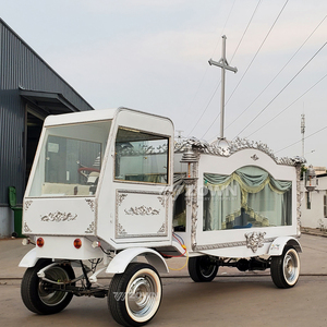 Cercueil électrique de luxe ZOWN avec 4 roues, design orné blanc, toit croisé, acier Q235B, garantie de 2 ans - Product Image 1