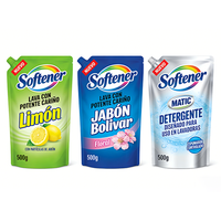 Pochettes souples personnalisées avec bec verseur pour lessive liquide et en poudre, formats 500ml, 1L, 2L, 5L, 10L