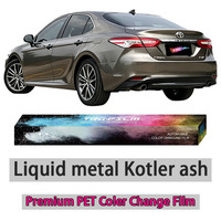 Vinilo para Automóviles TRG Liquid Metal Gatler Gray PVC (1.52m X 18m)  Vinilo de Lujo Resistente a los Arañazos (Acabado Brillante/Mate)